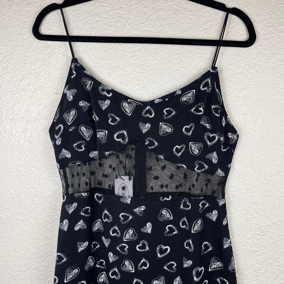 Cider Little Black Heart Midi Dress NWT - Picture 2 of 7